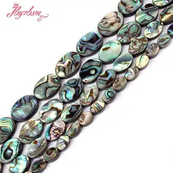 6x8,10x14mm Nautral Muticolor Oval Abalone Shell Margele Piatra Strand 15