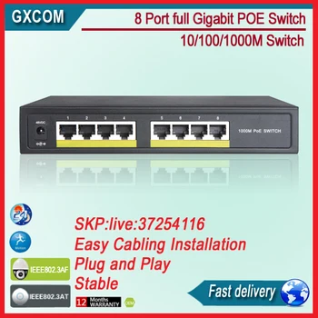8 port Gigabit POE Switch 10/100/1000M comutator ieee802.3af/at