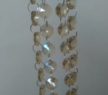 80M/lot,14mm cristal culoare coniac octogon margele de Sticla cortina candelabru de cristal nunta ghirlanda fire transport gratuit