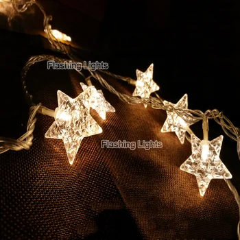 8M 50 LED-uri Baterie de Cinci Stele a subliniat luminile de crăciun în aer liber zână șir de lumini pentru nunta de anul nou Crăciun Ghirlande decor
