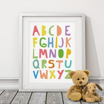 ABC Alfabete Panza Painring Mulit Culori Tipografie Pepinieră Poster de Imprimare Perete Imagini de Artă pentru Copii Baby Room Decor Fara Rama