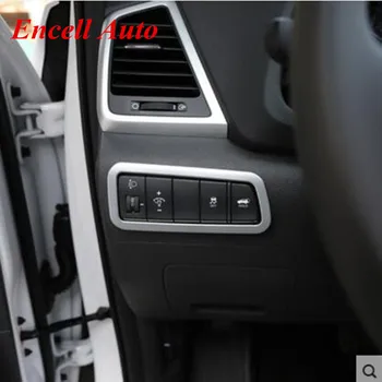 ABS Cromat Faruri Comutator Decor Cerc Tapiterie din Oțel Inoxidabil Capul Comutator de Lumină Acoperă Autocolant Pentru Hyundai Tucson 2016