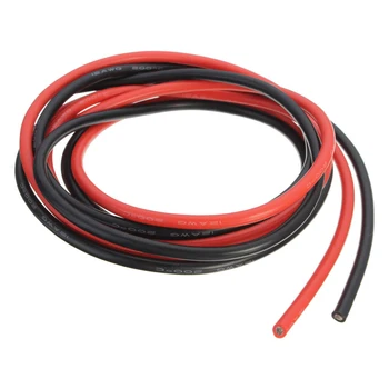ABWE 12 AWG 10 Picioare (3 m) Ecartament Silicon Sârmă Flexibilă Irecuperabile Cabluri de Cupru pentru RC Negru+Rosu