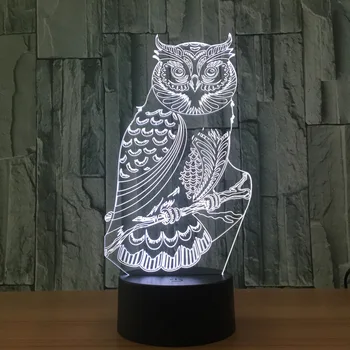 Acril 3D Bufnita lumina de Noapte Led Masă Lampă pentru Decorarea Camerei de Noutate lumini de Noapte pentru Copil Cadou USB Alimentat Atingeți Comutatorul Lămpii