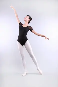 Adult Gimnastica Tricou Plasă de Dans Tricouri Maneca scurta Balet Tricouri pentru Femei de Dans Uzura Justaucorps Adulte