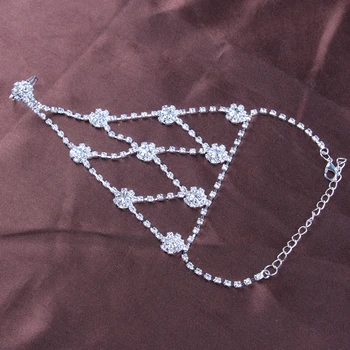 AE-CANFLY Desculț Stras Sanda Argint Lanț de Glezna de Mireasa/Nunta de Diamante Brățară de Picior Bijuterii 1 BUC 1K4023