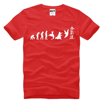 Aikido Evoluția Creatoare Noutate Imprimat Barbati Barbati tricouri tricou 2016 Nou Maneci Scurte O Gât Bumbac Tricou Tee