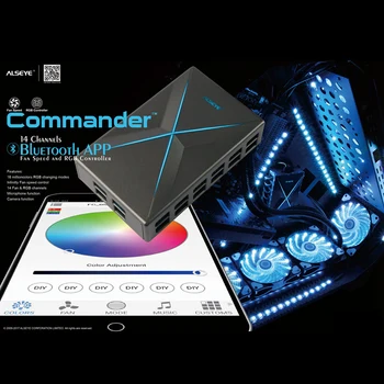 ALSEYE Calculator Fan controller, Bluetooth APP Viteza Ventilatorului și RGB Controller pentru Jocuri PC, 14 Canale de PC de Răcire Sistem de Control