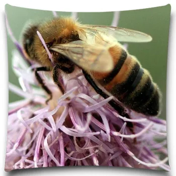 Animale Bee violet floare albă Acoperă Pernă de insecte galben-Pătrat Verde pernă pentru masina Acasa canapea Decor 5 dimensiune 9 stil