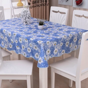 Anti-opărire daisy capac de masă de luat masa rezistent la apa de flori de masă birou Ulei dovada Grădină Albastru din PVC ulei pânză decor Acasă