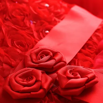 AnXin SH trandafir Roșu Dantelă înainte de termen lung și scurt cu coadă de mireasa rochie de seara cina paine prajita ștrasuri din mărgele flori rochie de seara 2130