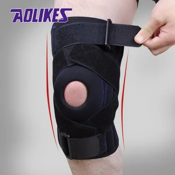 AOLIKES 1BUC Reglabil Balamale Curbat Bretele Genunchi Rotula de Compresie Genunchi Sprijină Kneepad Relief pentru Fotbal, Baschet