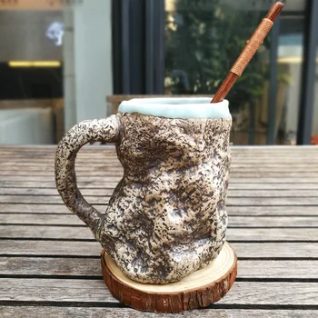 Archaize Rock Creative Cana Cana de Cafea din Ceramica Cana de Lapte Ședință de Birou Cana de Ceai cu Tava