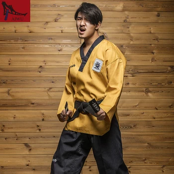 Arte martiale TKD Tae Kwon Do, Coreea V-neck Adult Taekwondo Master Uniformă pentru Poomsae și Formare profesională,WTF Uniformă,160-190 cm