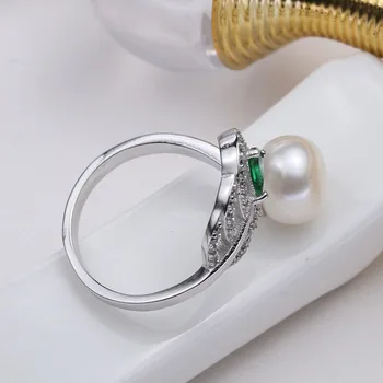ASHIQI perle Naturale Argint 925 Pană inel de bijuterii 8-9mm apă dulce pearl alb roz negru-violet