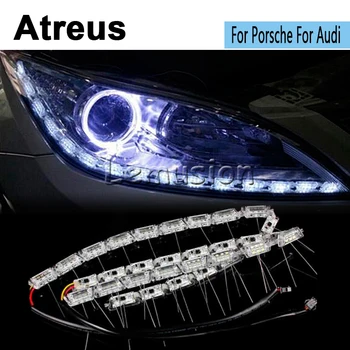 Atreus 2X LED-uri Auto de Apă de Cristal Lampă DRL Daytime Running Light 12V Auto-styling Pentru Porsche 911 Pentru Audi A4 B6 B8 B7 A3 A6 C5 Bmw