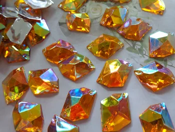 Aur AB culoare 100buc 21*16mm cristal coase pe pietre cosmice forma flatback Acryl strass Diamant Bijuterie de piatra
