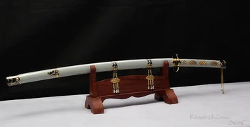 Autentic Tsurumaru Kuninaga Sabie De Samurai Japoneze Katana Damasc Forjate Kobuse Oțel Real Hamon Touken Ranbu
