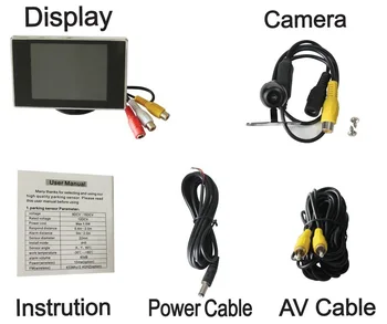 Auto Camera Retrovizoare sistem de parcare video, senzor de parcare 3.5 inch digital TFT LCD monitor ,ping