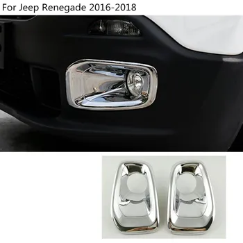 Auto styling corpul lămpii de ceață față lampă cadru stick styling ABS Cromat capac piese de echipare 2 buc Pentru Jeep Renegade 2016 2017 2018