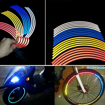 Bandă reflectorizantă Decorativ a Butucului Roții Decal Autocolant Auto Motociclete Biciclete 14-18 inch Rim Strip Vehicul Styling