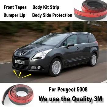 Bara De Protecție Auto Buzele Pentru Peugeot 5008 / Spoiler Fata Deflector / Body Kit / Benzi Fusta / Anti-Zero Autocolante
