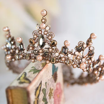 Baroc Coroana Nunta Tiara Vintage De Mireasa Accesorii De Par Păr Bijuterii Din Aliaj De Diademe De Infrumusetare Royal Crown Par Mireasa