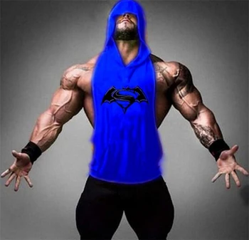 Batman VS Superman fără Mâneci Tricou cu hanorac Brand săli de sport Îmbrăcăminte Fitness Culturism lonjeroanele rezervor topuri bluze de corp medalii de aur