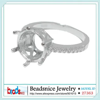 Beadsnice ID27363 pur argint 925 semi mount inel setări inele rotunde pentru femei elegante, lucrate manual de design de înaltă calitate