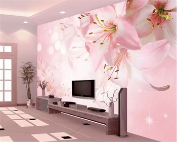 Beibehang 3d Tapet Floare Floare de Crin Fundal Pictura Decor Camera de zi Dormitor tapet de Fundal pentru pereți 3 d