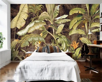 Beibehang Europene și Americane plante tropicale frunze de banane living, dormitor, TV tapet pentru pereți 3 d papel de parede