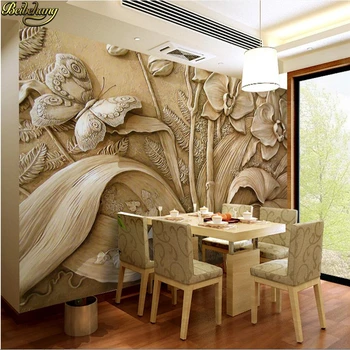 Beibehang foto Personalizat tapet mural 3D tridimensional relief orhidee fluture tapet de fundal de papel de parede