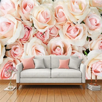 Beibehang foto Personalizat tapet, picturi murale autocolante de perete cald romantic trandafirii perete canapea noptiera de fundal de perete papel de parede