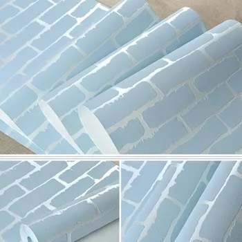 Beibehang hârtie de perete home decor Modern 3D caramida alb albastru relief rola tapet de fundal de perete camera de zi dormitor tapet