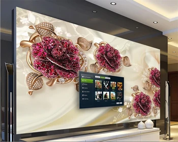 Beibehang Personalizat mari 3D Europene de lux, bijuterii de lux flori fotografie tapet 3D camera de zi dormitor tapet pentru pereți 3 d