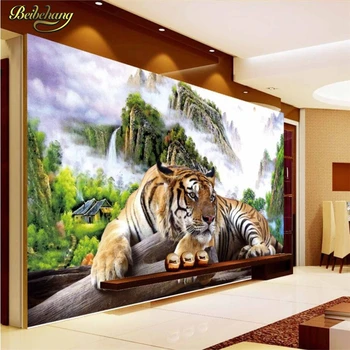 Beibehang Tigru peisaj natural Personalizat papel de parede 3d Foto tapete Murale home decor Mural Tapet Pentru Pereți 3 D
