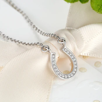Belawang Argint 925 Coliere Cristal Cubic zirconia Potcoavă Coliere & Pandantive Pentru Femei Bijuterii de Nunta