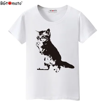 BGtomato tricou Original marca pisica Neagra tricou femei de mână imprimate 3D tricou femei Minunat drăguț kawaii tricou femme