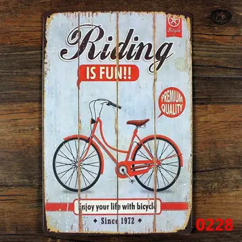 Bicicleta decor de perete - bucurați-vă de viața ta cu bicicleta - vintage tin semne retro placă de metal decor de perete