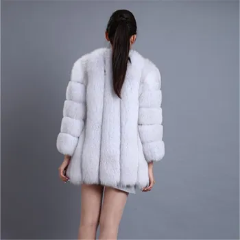 BINYUXD Hot Nou Moda de Înaltă calitate Haină de Blană de Vulpe pentru Femei haina de Iarna Mediu-Lung de Lux Haină de Blană de sex Feminin Jacheta Palton Haina Nurca