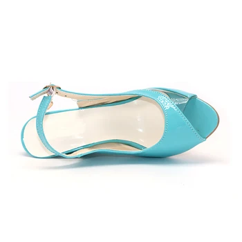 BONJOMARISA Mare Wedge Sandale cu Toc Catarama Deget de la picior Deschis Transparent Pantofi de Vara pentru Femei Pantofi de Brevet PU Sexy Vara Pantofi de Brand Nou