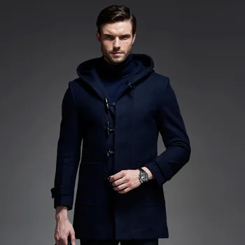 Brand 2016 Nouă Haină de Lână Lung Bărbați de Lână & Amestecuri de Iarnă pentru Bărbați Palton Fashion Mens jacheta Sacou