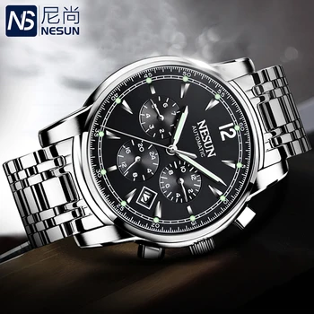 Brand de lux NESUN Elveția Ceas Barbati Automatic Mecanic Ceasuri relogio masculino Luminos Multifunctional ceas N9801-1