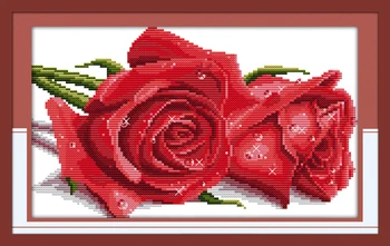 Bucuria duminică H016(1)(2) 14CT 11CT Numărat și Ștampilată de Trandafir Iubitor de Roșu, Albastru Decor Acasă cruciulițe kituri