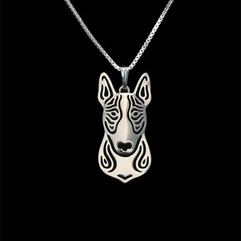 Bull terrier - Aur și argint pandantiv si colier bijuterii Simple, abstracte, animale gratis nava 12buc/lot