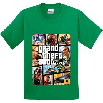 Bumbac,Copii, Lupte de Stradă Lungă Cu GTA 5 Design T-Shirt Copii Haine de Moda Băieți Fete Hipster Rece Topuri Teuri,GKT005