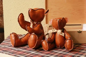 Bunuri de înaltă calitate,PU maro din piele de urs comune de rotație urs jucărie de pluș ,cadou de Crăciun h59