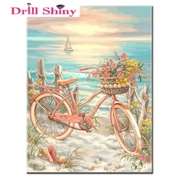 Burghiu Strălucitoare Diy 5d diamant Pictura bicicleta imagine broderie Cusatura Cruce cu diamante mozaic hobby craft decor acasă