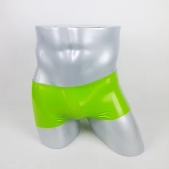 Bărbați Adulți Cauciuc Slip Verde Licitație Latex pantaloni Scurți Sportwear Strâns Lenjerie Erotica Pentru Barbati Plus Dimensiune Vânzare Fierbinte Personaliza serviciu