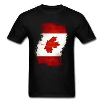 Bărbații Echipa tricou Personalizat Ondulat Canada Flag Pictura Negru Alb Roșu T-shirt Frunze de Arțar Retro Top Tee en-Gros